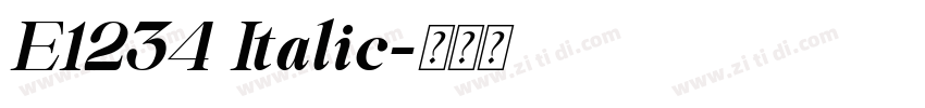 E1234 Italic字体转换